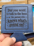 Leatherette Can Holder: Who's in charge?